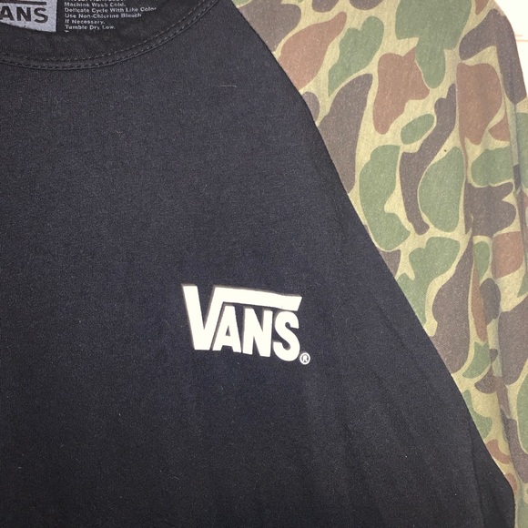 Mens Vans 34 Length Camo Sleeve Tshirt 